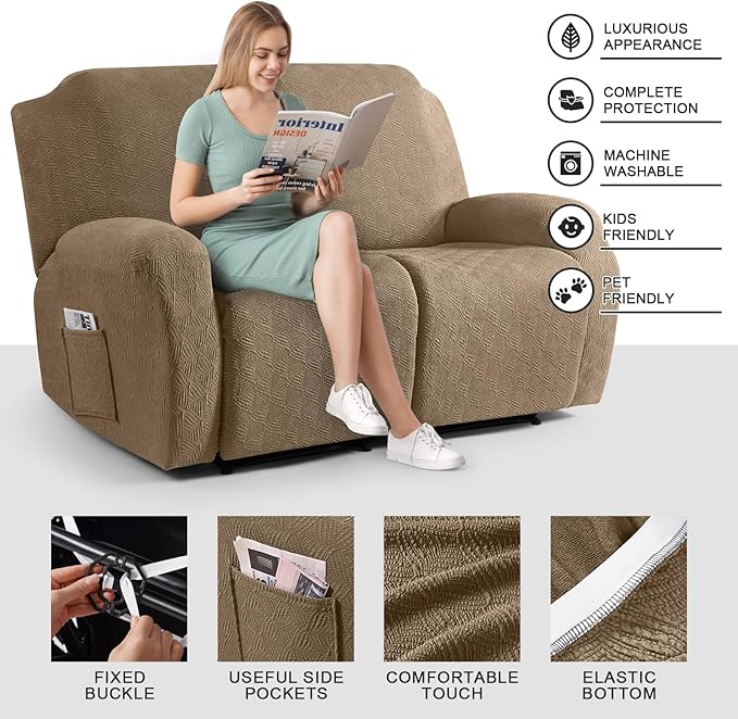 Timeles Recliner Covers Recliner Loveseat Covers Reclining Couch Covers Sofa - Image 3