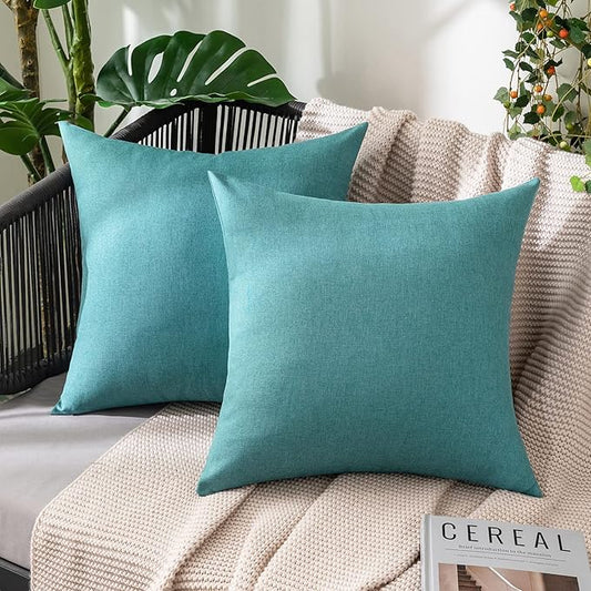 MIULEE Pack of 2 Decorative Outdoor Solid Waterproof Throw Pillow Covers Faux by MIULEE