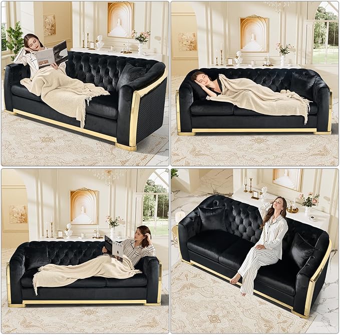 DAMAIFROM Mid Century Modern Chesterfield Sofa Couch, 5 Seat Tufted Sofas - Image 7