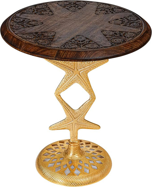 Side Tables-Hand Carved Vintage Boho Folding End Tables by TheWoodenTown