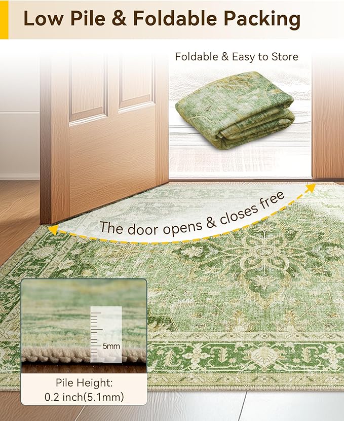 RELEANY Area Rugs 2'x10' Runner Rug Non Slip Washable - Image 6