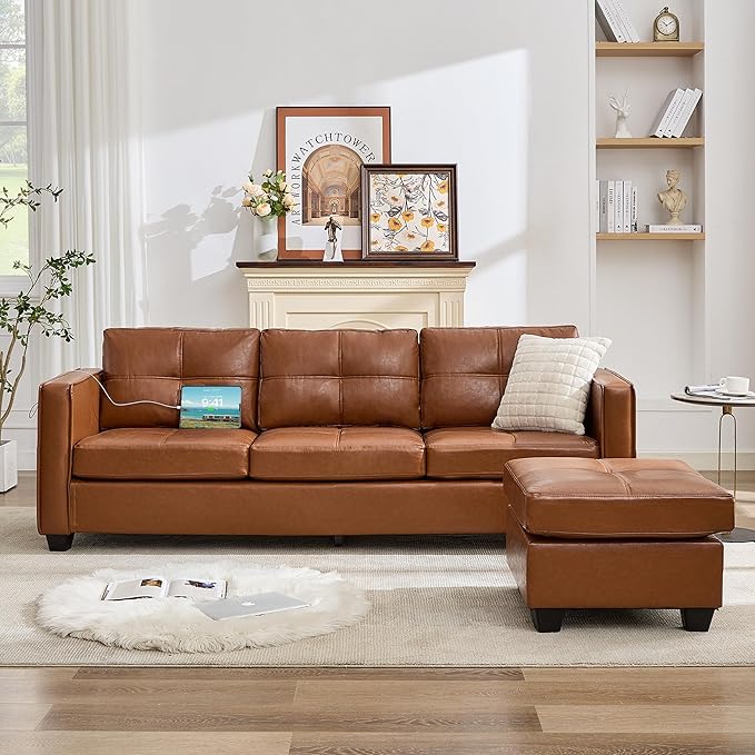 TYBOATLE Brown Sofa Couch Sectional Couches - Image 8