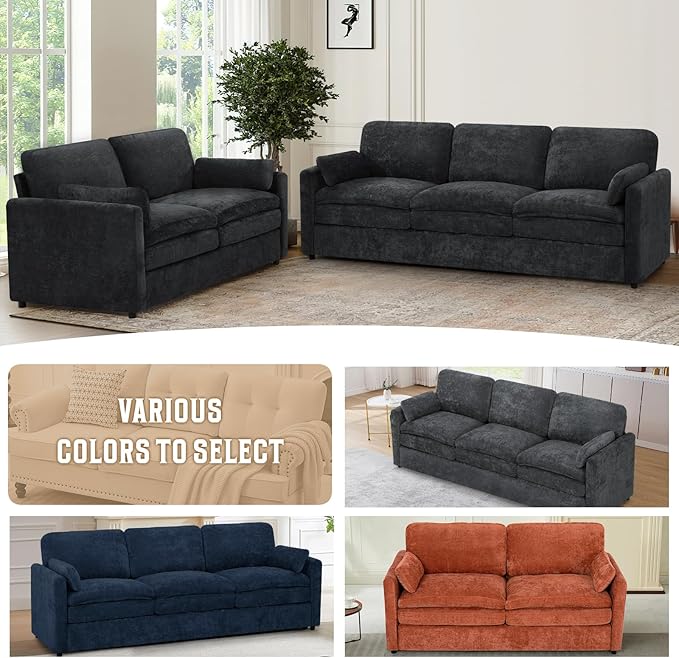 Chenille Upholstered Sofa Set - Image 7
