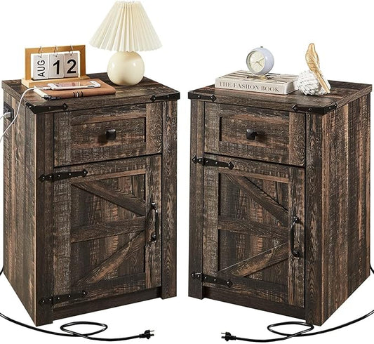 SOOWERY Nightstands Set of 2, Nightstand by SOOWERY