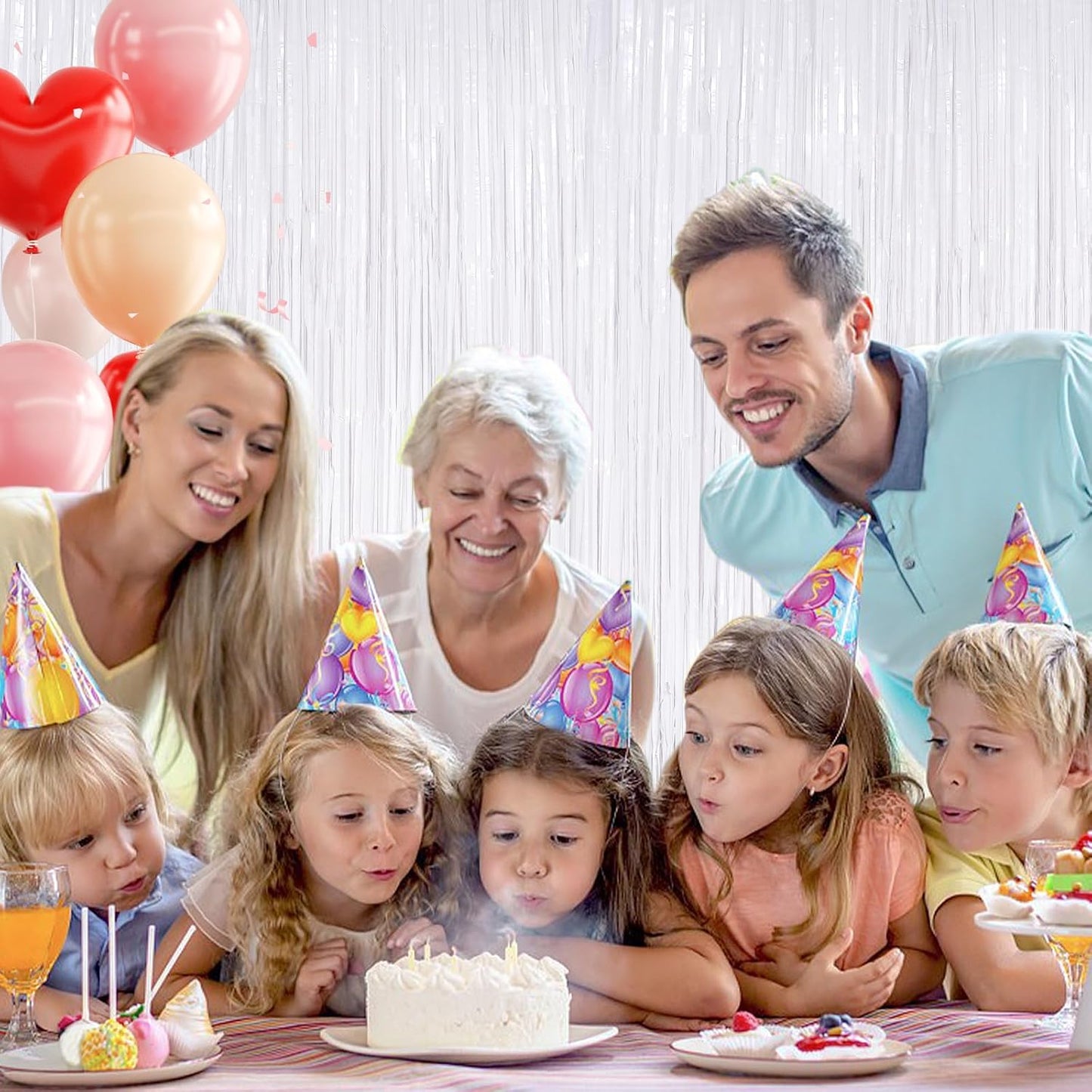 UWPVOWSR White Fringe Curtain Party Streamers 2Pack 3.3 x 8.3 Ft Foil Fringe Backdrop Curtains for Birthday Wedding Bridal Baby Shower, Holiday Tinsel Streamers White Party Decorations Door Streamers