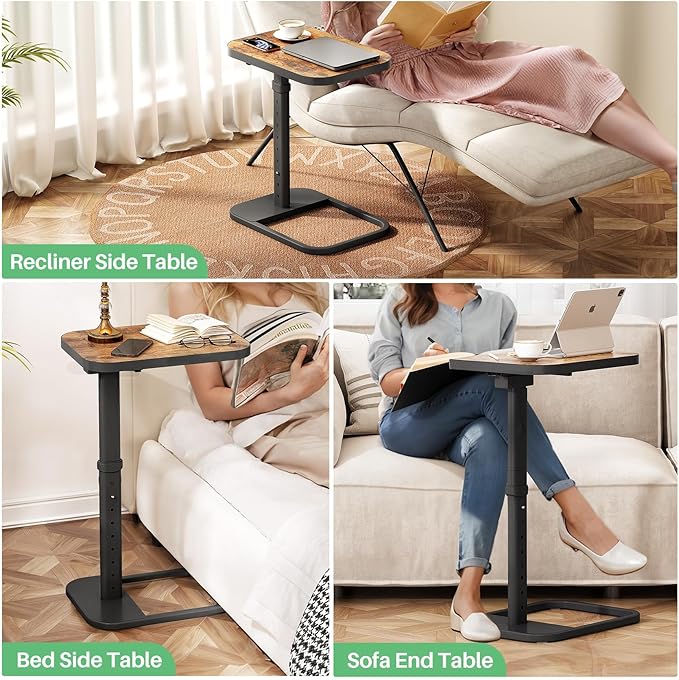 Kitstorack TV Tray Table, Adjustable Height & Flip-Top & Rounded Metal Corners - Image 9