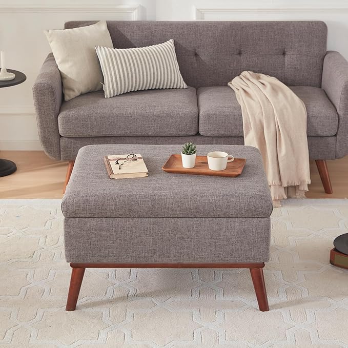 Tbfit 65" W Loveseat Sofa with Ottoman Coffee Table, Mid Century Modern Love - Image 8