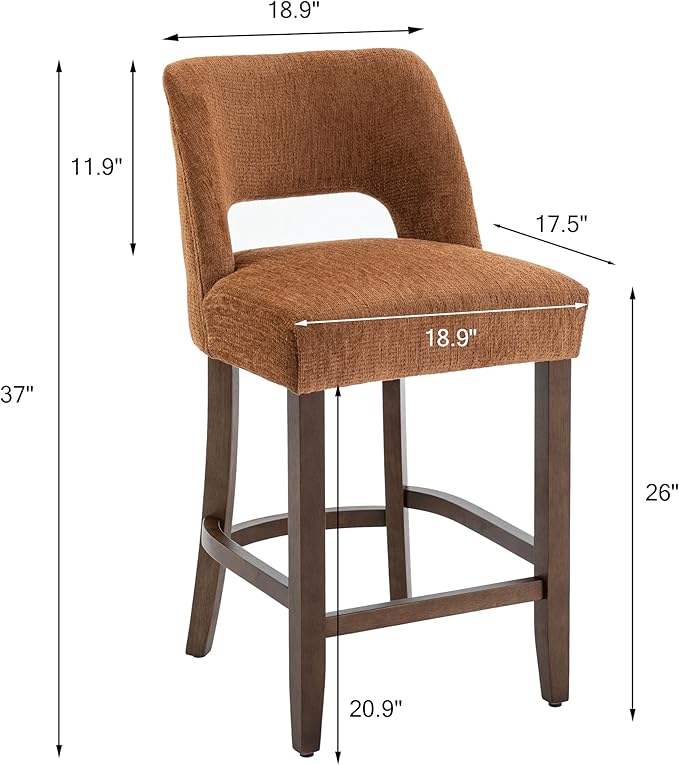 VKNOW Bar Stools Set of 6, Modern Counter Stools - Image 2