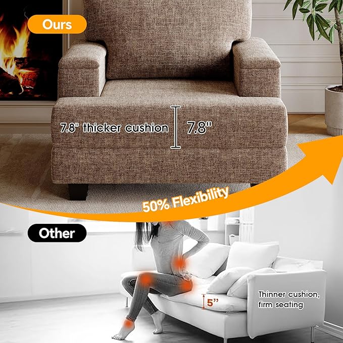 Rexulqo Oversized Accent Chair Set of 2, Large Armchair - Image 5