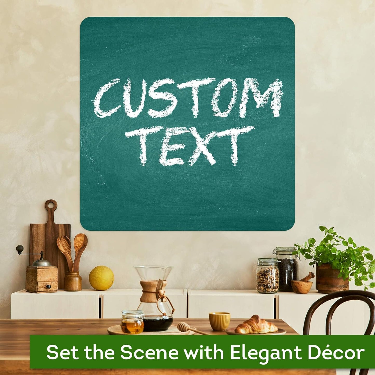 Custom Sign, Custom Street Sign, 11 Font Colors, 13 Font Styles, 4 Hole Options, 22 Sizes, 24x24 Inches, Rust Free DiBound, Fade Resistant, Made in USA by My Sign Center (Chalkboard Green)