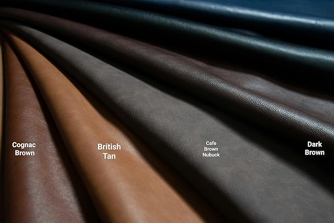NAT LEATHERS | Tan Mid Brown Cognac Soft Faux Leather Fabric Sheet PU | 4 Yards - Image 5