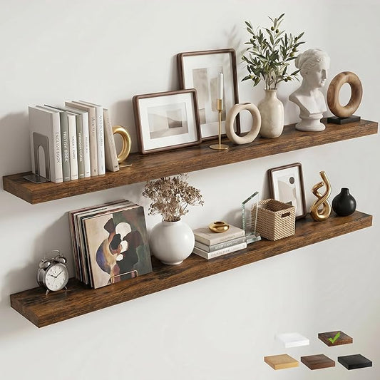 FLYJOE Floating Shelves for Wall, 72 Inch Floating Shelves Set of 2, Kitchen by FLYJOE