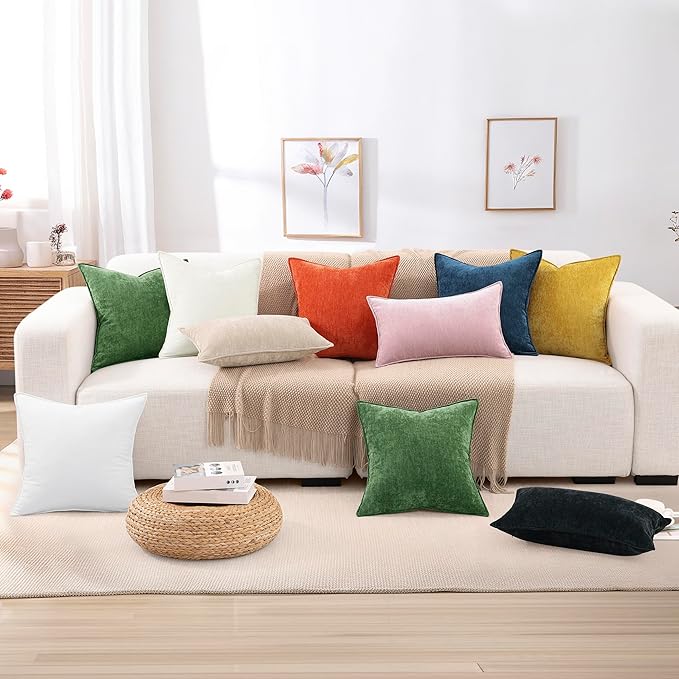 decorUhome Summer Couch Euro Sham Throw Pillow Covers 22x22 Set of 2, - Image 9
