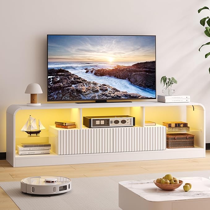 TV Stand for 60/65/70 Inch TVs, Modern Curved TV Console - Image 7