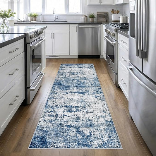 Washable Area Rug 3x10 Entryway Rug: Washable Modern Abstract Soft Thin Rug by FXRHLP