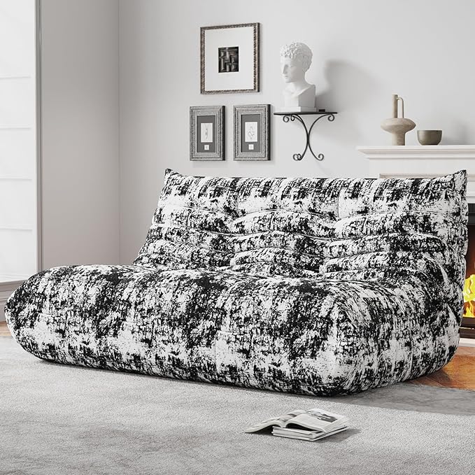 Bean Bag Chairs for Adults, Memory Foam Couch Loveseat Sofa Chair, Soft Teddy by WHGBJA