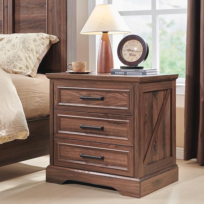 ACCOHOHO Farmhouse Nightstands Set of 2, 22 Inch Wide End Table - Image 2