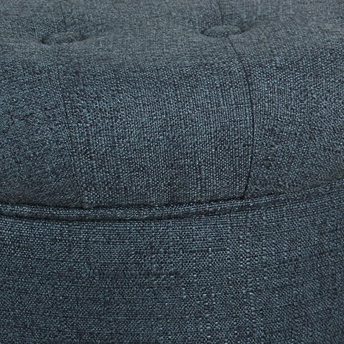 HomePop by Kinfine Fabric Upholstered Round Storage Ottoman - Image 6