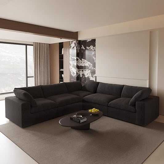 Cloud Modular Sectional Sofa Couch, 120.45" V Shaped Convertible Couches by SofaFurniture