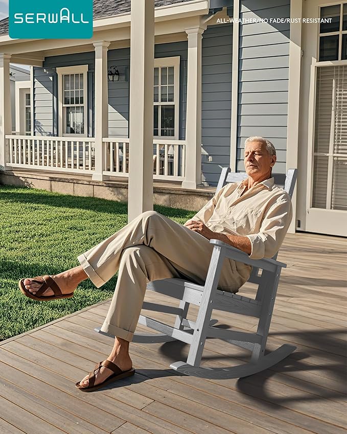 SEWALL HDPE Rocking Chair, Oversized Outdoor Rocking Chair - Image 7
