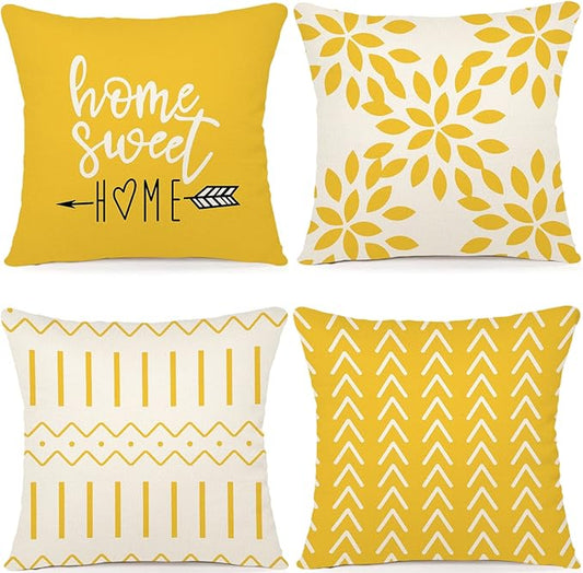 YCOLL Pillow Covers 16x16 Set of 4, Modern Sofa Throw Pillow Cover, Decorative by PillowCoversExpert