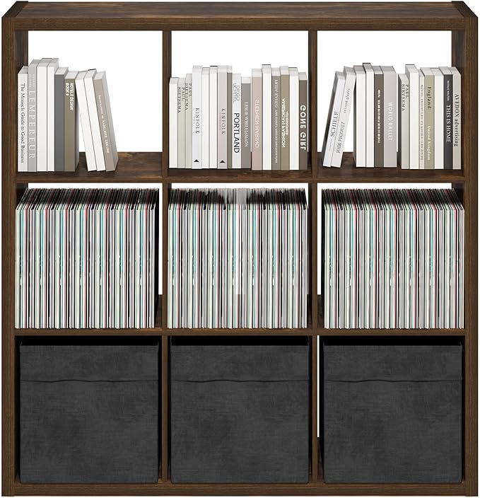 Furinno Cubicle Book Shelf, 9-Cube Bookshelf, Extra Thick Frame Reversible - Image 6