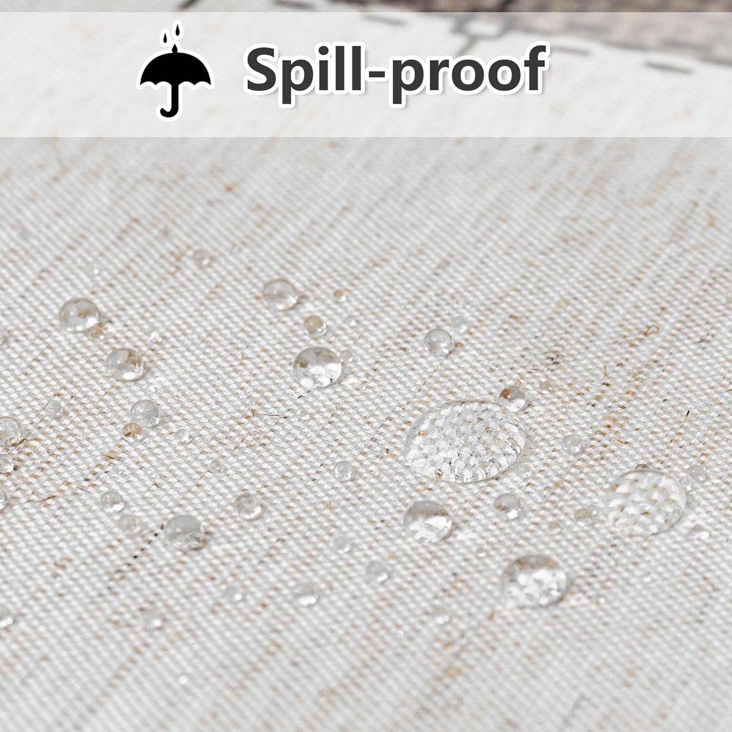 MYSKY HOME Table Cloth 60x120 in Rectangle, Heavy Duty Linen Look Waterproof Tablecloths Farmhouse Tablecloth, Wrinkle Free Table Cover with Coffee Lines for Kitchen Dining, Party