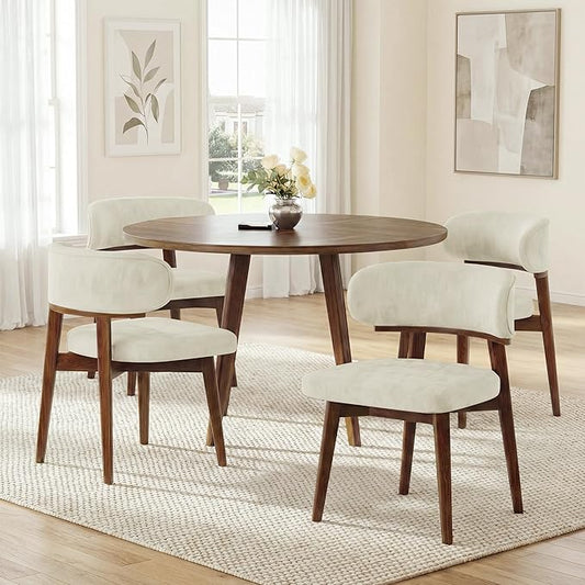 Dining Chairs Set of 4, Modern Upholstered Dining Chairs, Wooden Kitchen Chairs by GRUSIGN