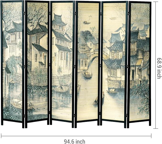 MyGift 6 Panel Room Divider Privacy Partition - Image 5