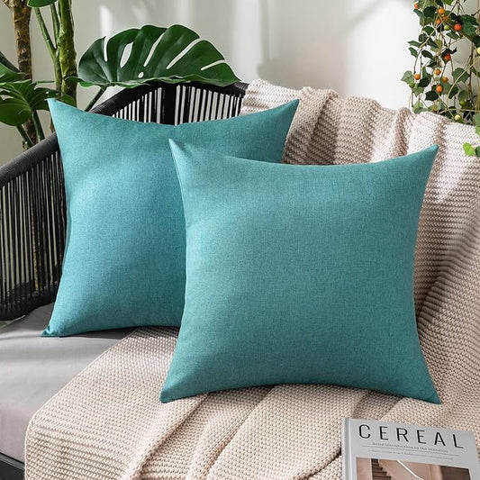 MIULEE Pack of 2 Decorative Outdoor Solid Waterproof Throw Pillow Covers Faux by MIULEE