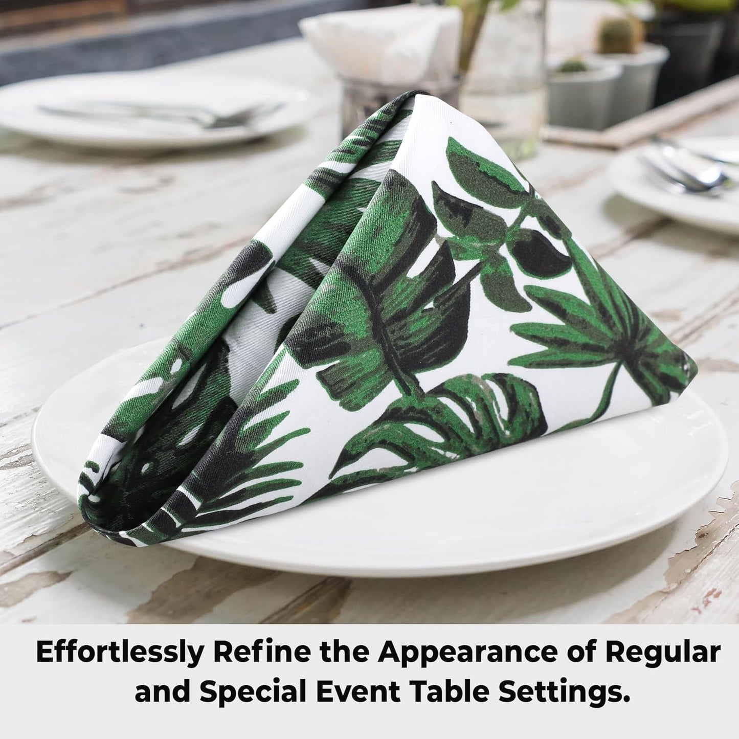 Urban Villa Cloth Napkins Tropical Print 100% Cotton Absorbent Dinner Napkins (Set of 6) Oversized 20x20 Inches Soft Durable Reusable Washable Ideal for Everyday Use Wedding Parties Premium Quality