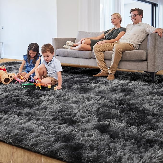 PAGISOFE Area Rugs 9x12 Living Room, Large Dark Grey Shag Rugs - Image 7