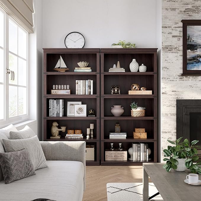 GarveeHome 5 Tier Farmhouse Bookcase, 67.4" Tall Book Shelf - Image 4