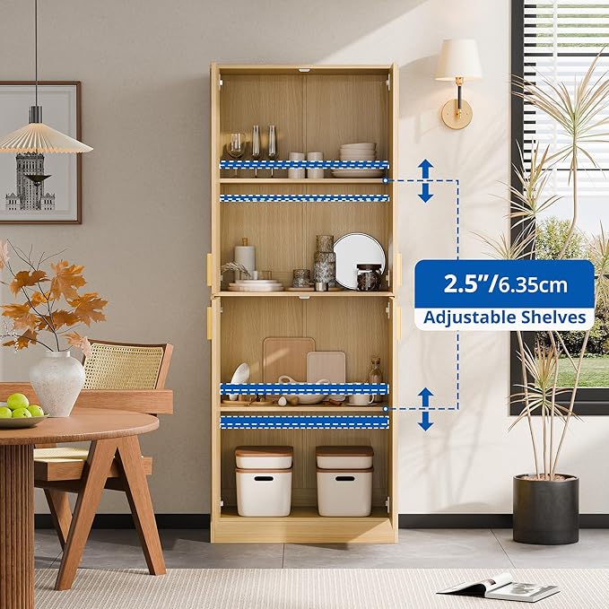 Cozy Castle Kitchen Pantry Cabinet, Freestanding Food Storage Organizer - Image 5