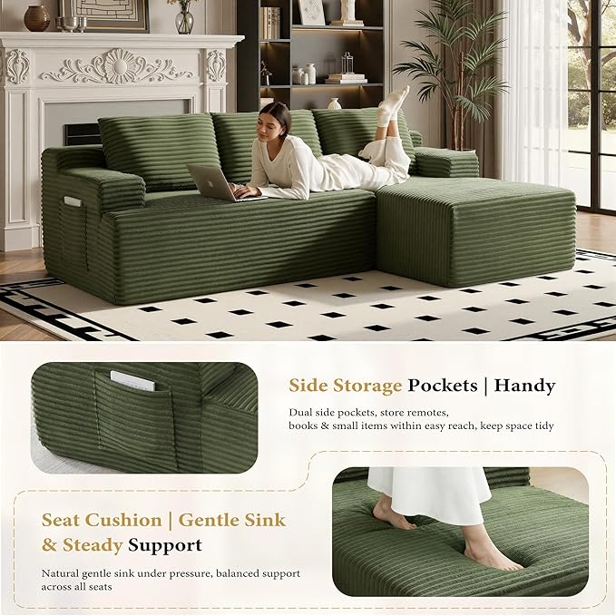96" Sectional Couches for Living Room Cloud Couch Sofa - Image 8