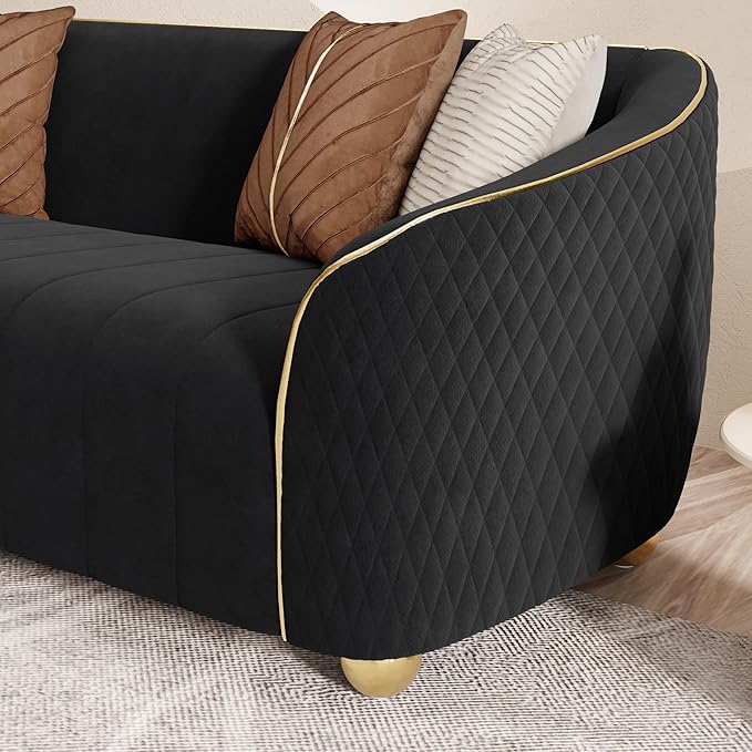 3-Piece Luxury Velvet Sofa Set for Living Room, Elegant Design Couch Set - Image 8