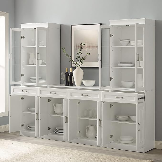 Crosley Furniture Stanton 3-Piece Sideboard Buffet Cabinet and Glass Door - Image 8