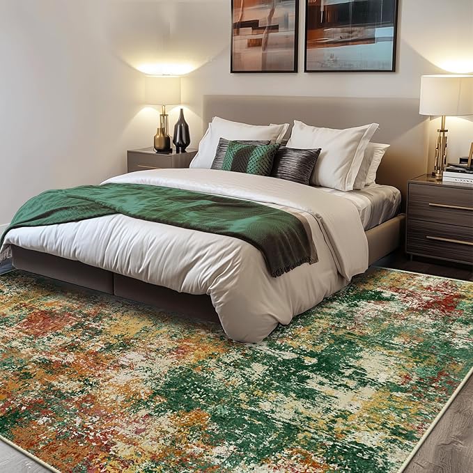 RELEANY Washable Area Rugs 5'x7' Non-Slip Modern Abstract Soft - Image 2