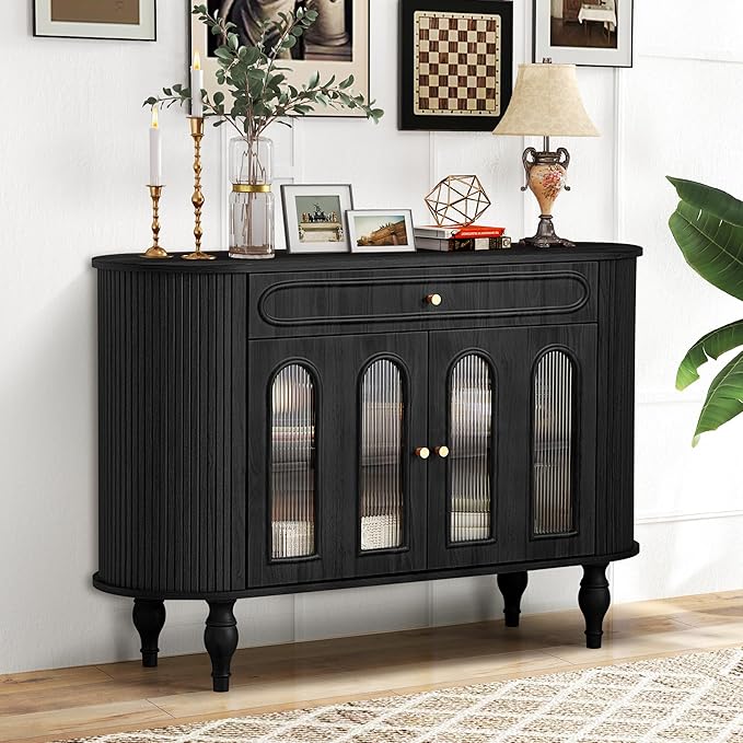 XUZENEST 47'' Fluted Sideboard Buffer Cabinet by XUZENEST