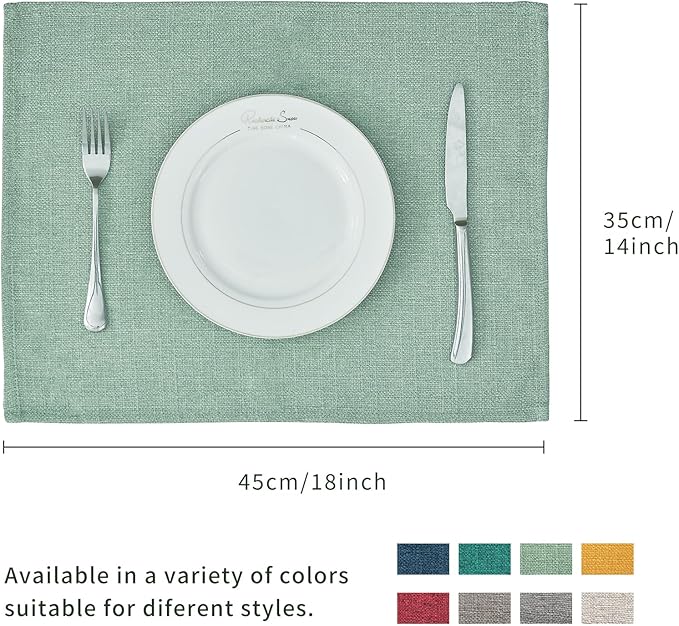 BALCONY & FALCON Placemats Set of 4 Faux Linen Cloth Place Mats Washable - Image 5