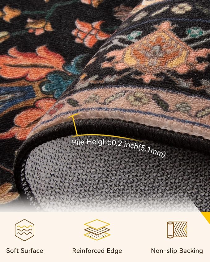 RELEANY Area Rugs 2'6"x8' Runner Rug Non Slip Washable - Image 4