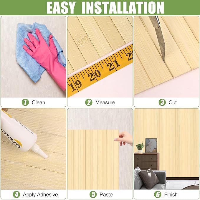 Bamboo Wall Panel for Interior Wall Decor, Renewable Pole Wrap Wainscoting Roll - Image 5