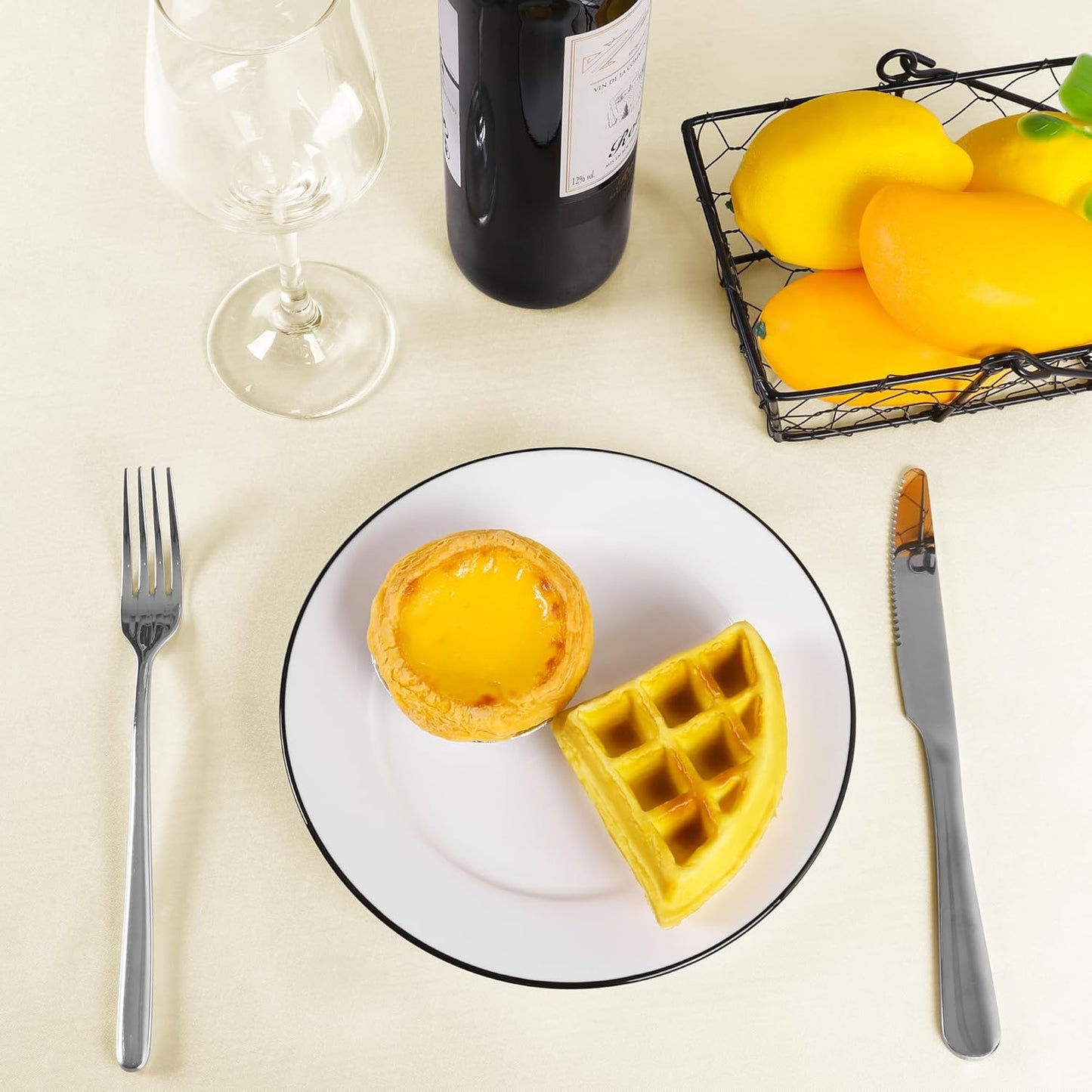 Ruisita 120 Inches Round Satin Tablecloths Ivory Overlay Round Satin Table Cover Bright Silk Smooth Fabric Tablecloth for Wedding Banquet Tables Decoration