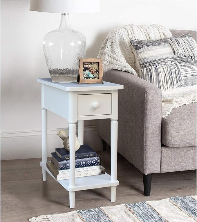 IC INTERNATIONAL CONCEPTS Solid Wood Narrow Side Table in White - Image 2