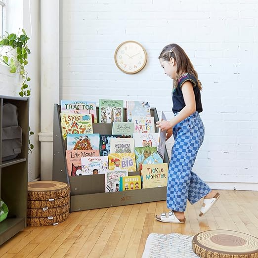 ECR4Kids Single-Sided Wooden Book Storage and Display, Montessori Furniture - Image 9