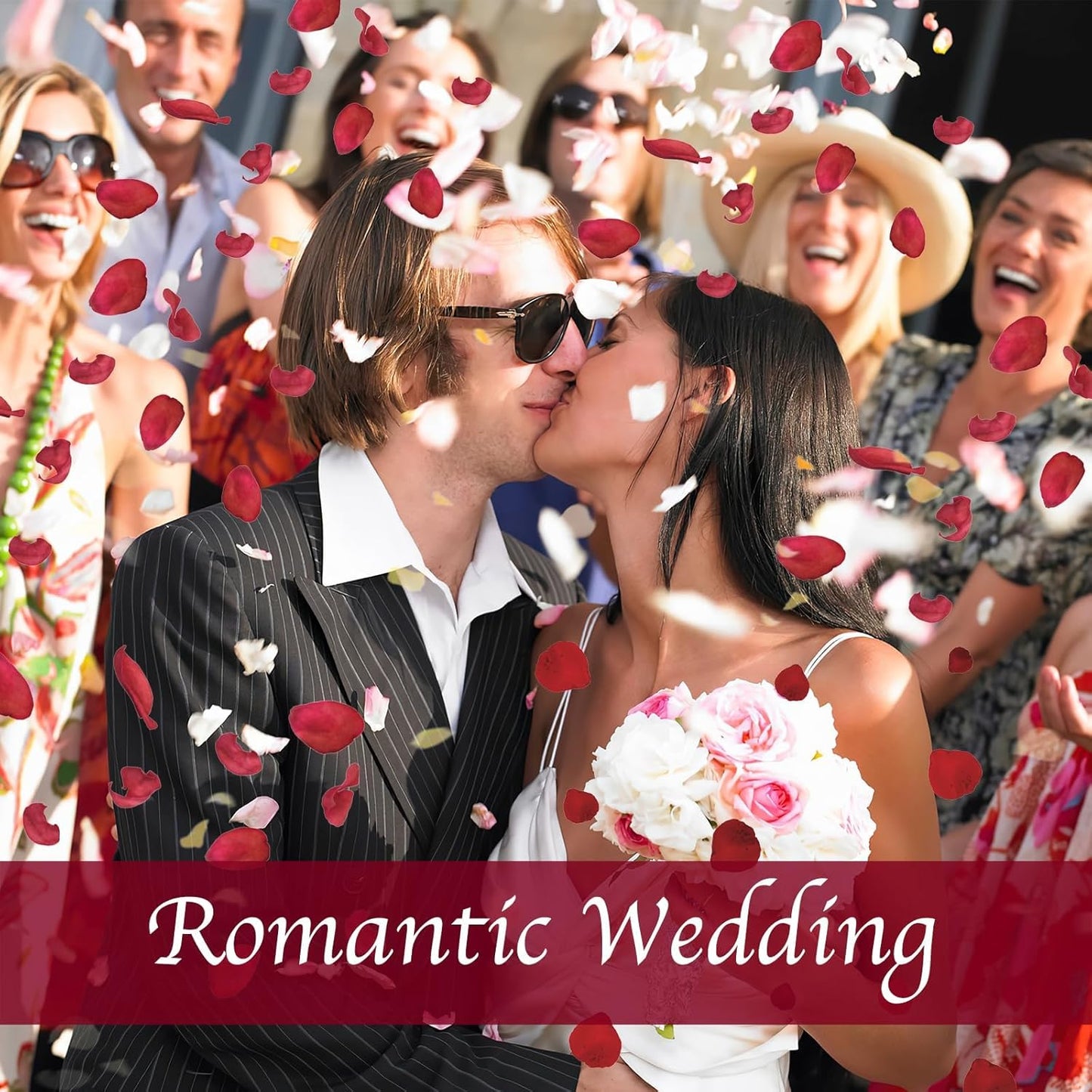 180 PCS Dried Real Red Rose Flower Petals Confetti for Wedding, 1.75oz Preserved Freeze Petals for Romantic Night Wedding Proposal Valentine's Day Centerpeice Decor