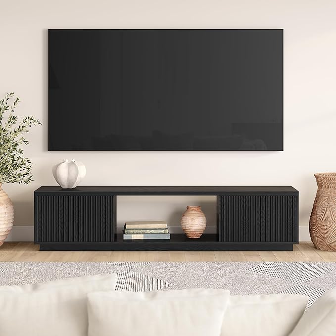 Henn&Hart Fluted TV Stand for TVs up to 78" - Image 2
