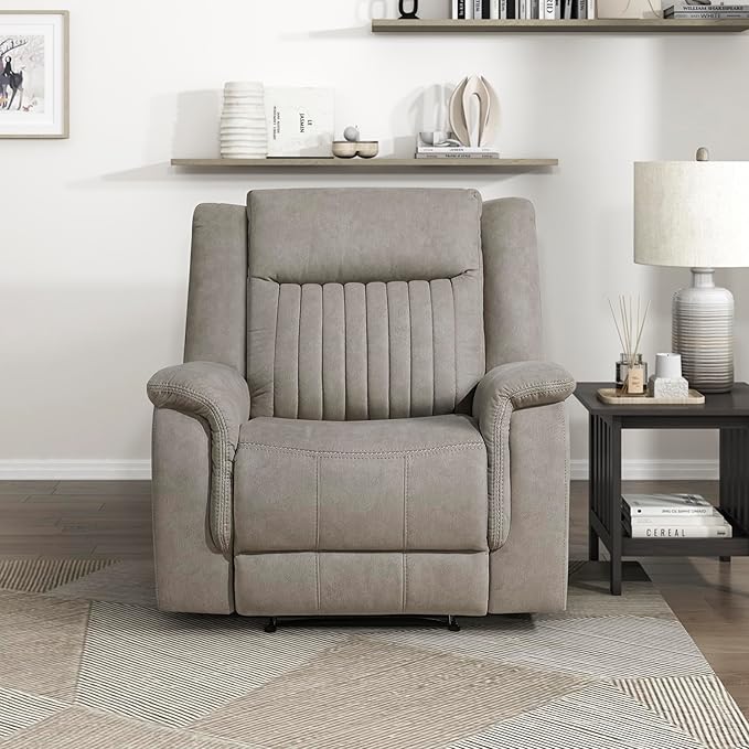 Lexicon Manual Recliner Chair, Polished Microfiber Reclining Sofa Chair - Image 7