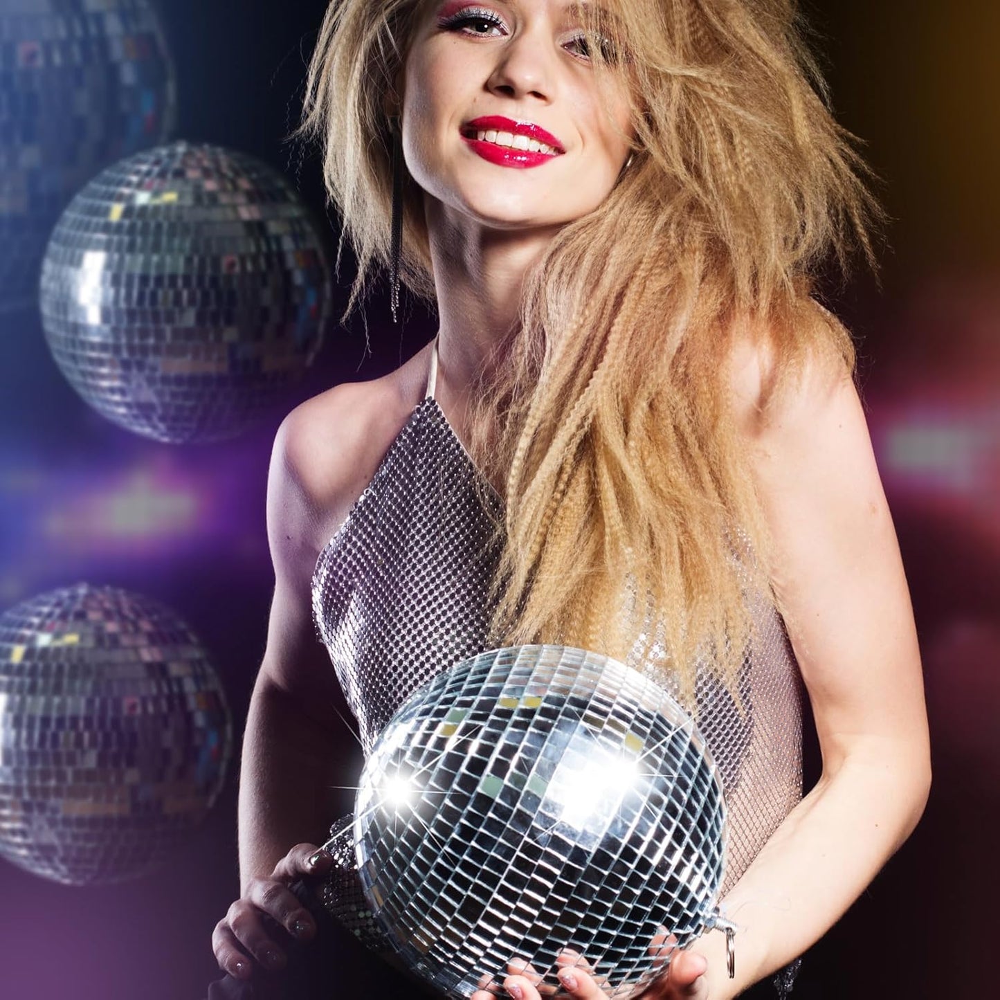 4 Pack Large Disco Ball Silver Hanging Disco Balls Reflective Mirror Ball Ornament for Party Holiday Wedding Dance and Music Festivals Decor Club Stage Props DJ Decoration (6 Inch)