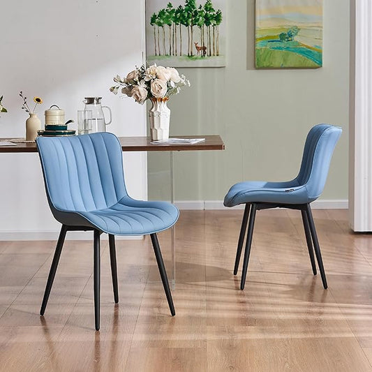 YOUNUOKE Mid-Century Modern Dining Chairs Set of 2, Armless Accent Chair by YOUNUOKE